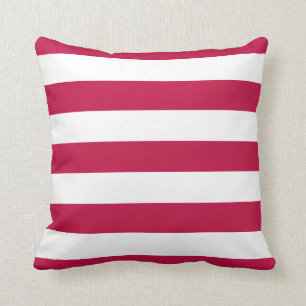 Editable Color and Large White Stripes Cushion
