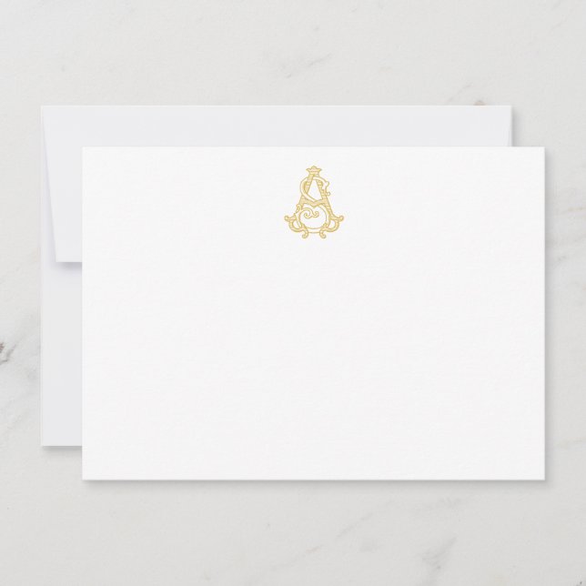 EDITABLE COLOR AS Monogram SA Monogram Notecard (Front)