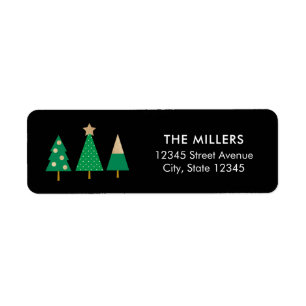 EDITABLE COLOR Cheerful Trees Holiday Address Return Address Label
