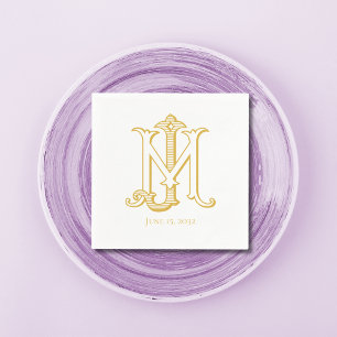 EDITABLE COLOR JM Monogram MJ Monogram Napkins