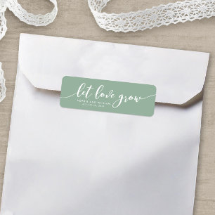 Editable Color Relax Script Let Love Grow Wedding Return Address Label