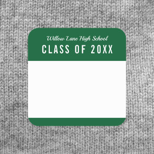 Editable Color School Class Reunion Name Square Sticker