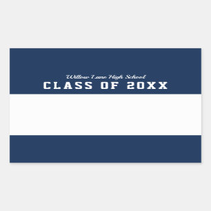 Editable Color Varsity Style Class Reunion Name Rectangular Sticker