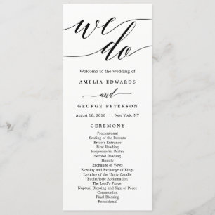 EDITABLE COLOR Wedding Ceremony Program #MSC