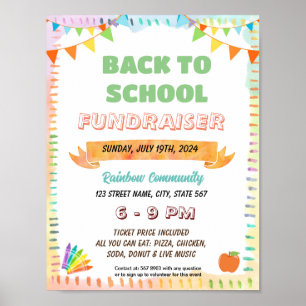 Editable colorful back to school flyer poster