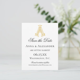 EDITABLE COLORS AA Monogram AA Crest Save The Date