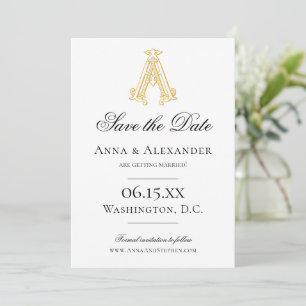 EDITABLE COLORS AA Monogram AA Crest Save the Date