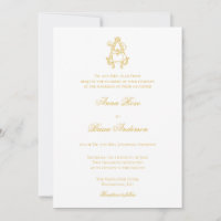 EDITABLE COLORS AB Monogram BA Logo Invitation