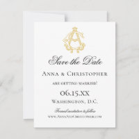 EDITABLE COLORS AC Monogram CA Monogram Invitation