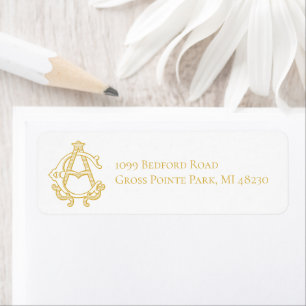 EDITABLE COLORS AC monogram CA monogram Label Return Address Label