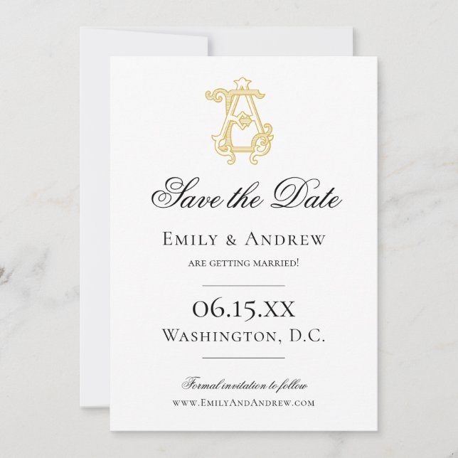 EDITABLE COLORS AE Monogram EA Monogram Invitation (Front)
