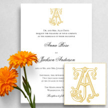 EDITABLE COLORS AJ Monogram JA Logo Invitation