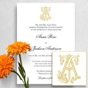 EDITABLE COLORS AJ Monogram JA Logo Invitation
