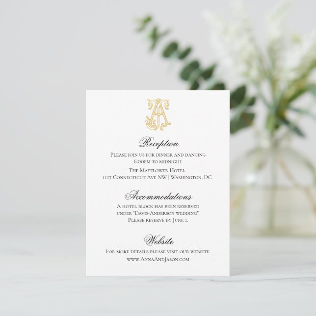 EDITABLE COLORS AJ Monogram JA Monogram Invitation (Standing Front)