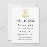 EDITABLE COLORS AJ Monogram JA Monogram Invitation