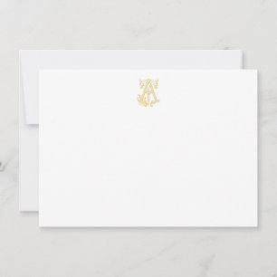 EDITABLE COLORS AJ Monogram JA Monogram Notecards