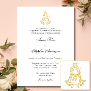 EDITABLE COLORS AS Monogram SA Monogram Invitation