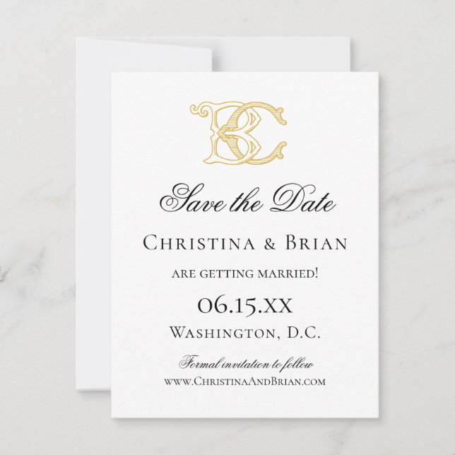 EDITABLE COLORS BC Monogram CB Monogram Invitation (Front)