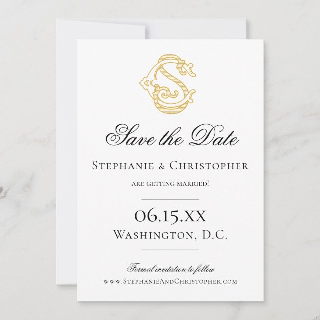 EDITABLE COLORS CS Monogram SC Monogram Invitation (Front)