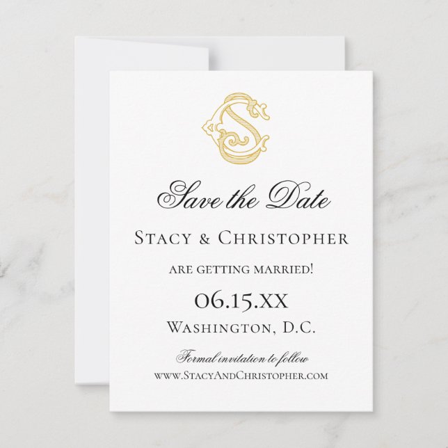 EDITABLE COLORS CS Monogram SC Monogram Invitation (Front)