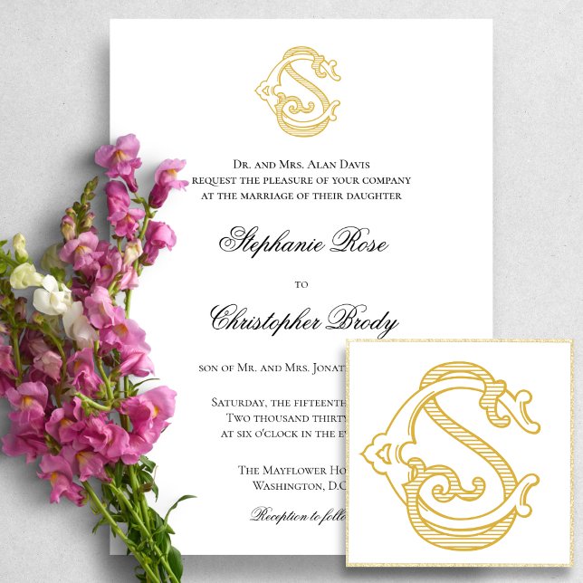 EDITABLE COLORS CS Monogram SC Monogram Invitation (Creator Uploaded)