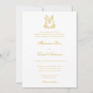 EDITABLE COLORS DM Monogram MD Logo Invitation