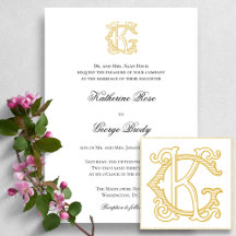 EDITABLE COLORS GK Monogram KG Monogram Invitation