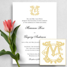 EDITABLE COLORS GM Monogram MG Logo Invitation