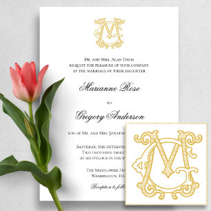 EDITABLE COLORS GM Monogram MG Logo Invitation