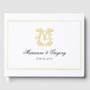 EDITABLE COLORS GM Monogram MG Monogram Guest Book