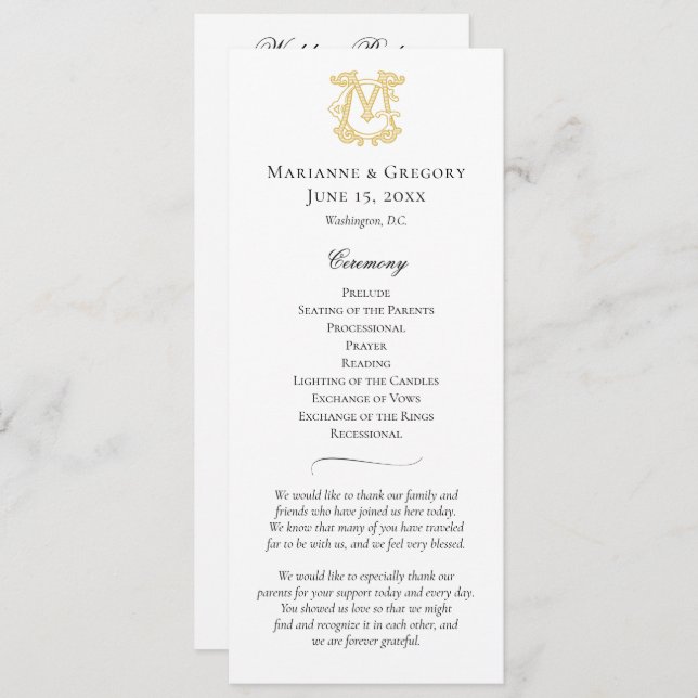 EDITABLE COLORS GM Monogram MG Monogram Program (Front/Back)