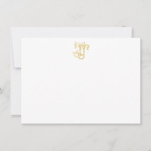 EDITABLE COLORS JJ Monogram JJ Initials Note Card