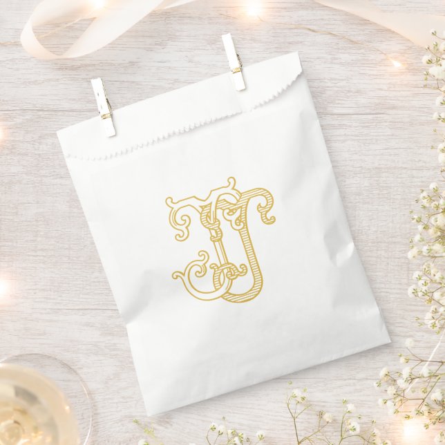 EDITABLE COLORS JJ Monogram JJ Logo Favour Bag (Clipped)