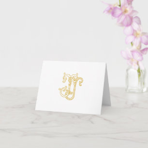 EDITABLE COLORS JJ Monogram JJ Logo Folded Card