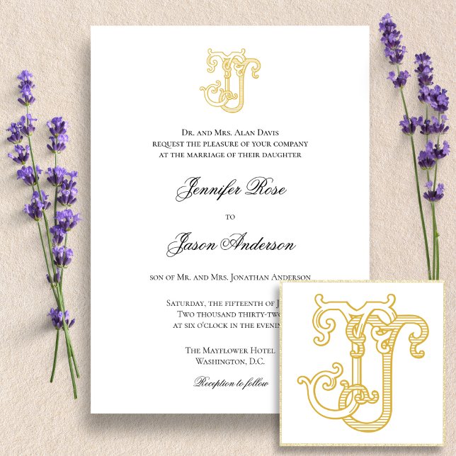 EDITABLE COLORS JJ Monogram JJ Logo Invitation (Creator Uploaded)