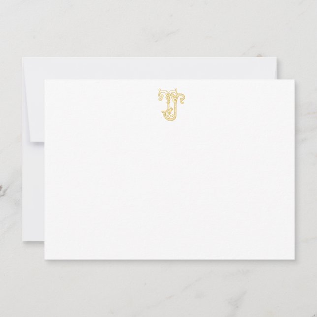 EDITABLE COLORS JT Monogram TJ Monogram Notecards (Front)