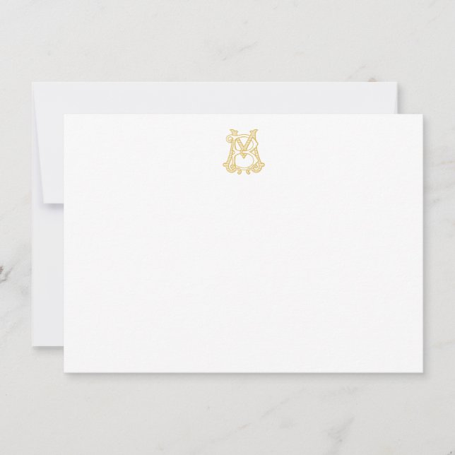 EDITABLE COLORS MB Monogram BM Monogram Notecards (Front)