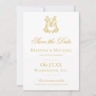 EDITABLE COLORS MB Monogram BM Monogram Save The Date