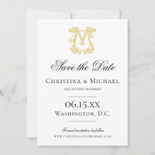 EDITABLE COLORS MC Monogram CM Monogram Invitation