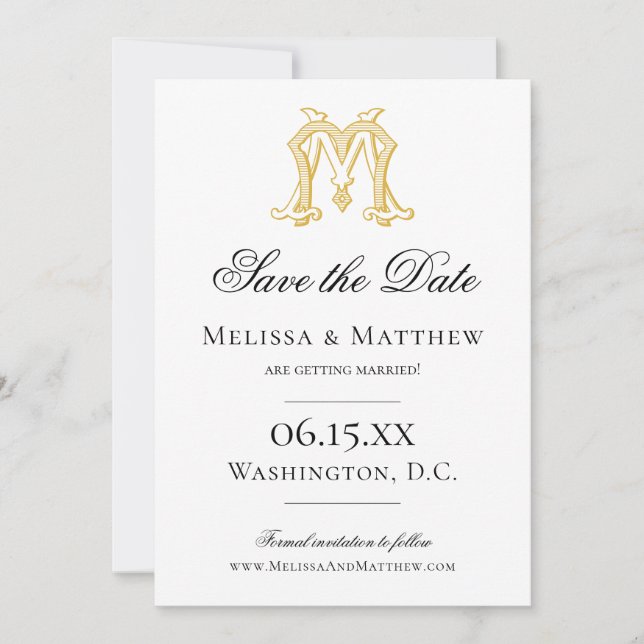 EDITABLE COLORS MM Monogram MM Crest Invitation (Front)