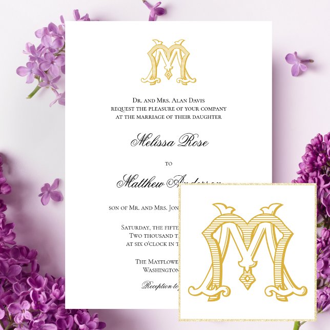 EDITABLE COLORS MM Monogram MM Logo Invitation (Creator Uploaded)