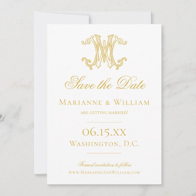 EDITABLE COLORS MW Monogram WM Monogram Invitation (Front)