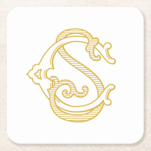 EDITABLE COLORS SC Monogram CS Logo Coasters