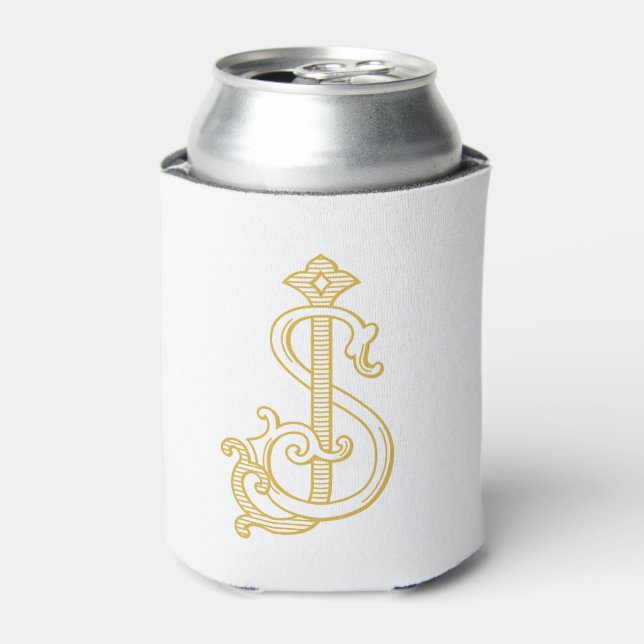 EDITABLE COLORS SJ Monogram JS Monogram Cosy Can Cooler (Can Front)