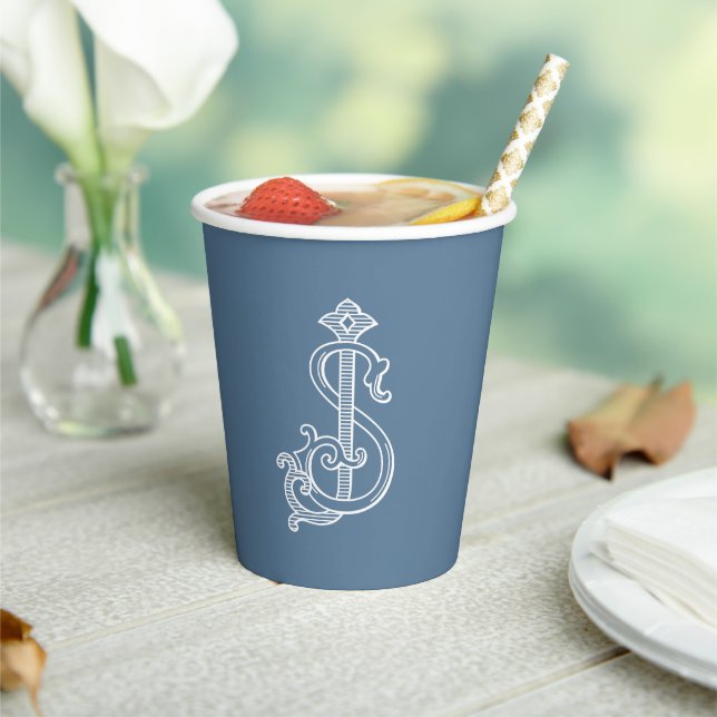 EDITABLE COLORS SJ Monogram JS Monogram Paper Cups (Insitu)