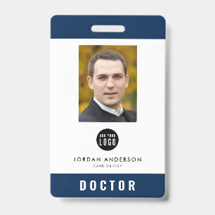 Editable Colour Add Logo Medical Employee Photo ID Badge