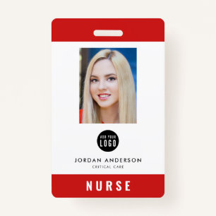 Editable Colour Add Logo Medical Employee Photo ID ID Badge