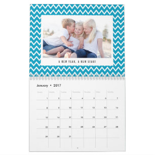Editable Colour and Caption Modern Photo Calendar