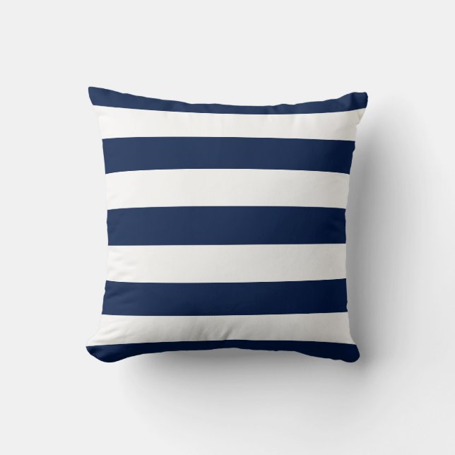 Editable Colour and Large White Stripes Cushion (Front)