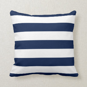 Editable Colour and Large White Stripes Cushion